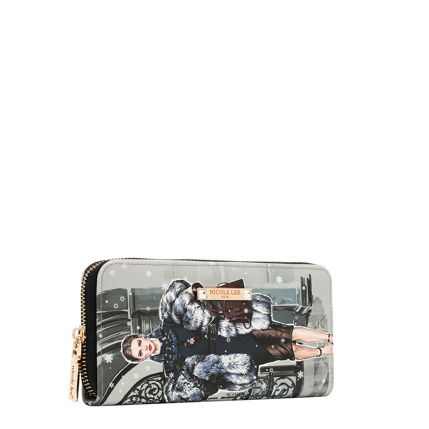 SET17465-MODA SNOWFLAKE-WALLET- FRONT ANGLE