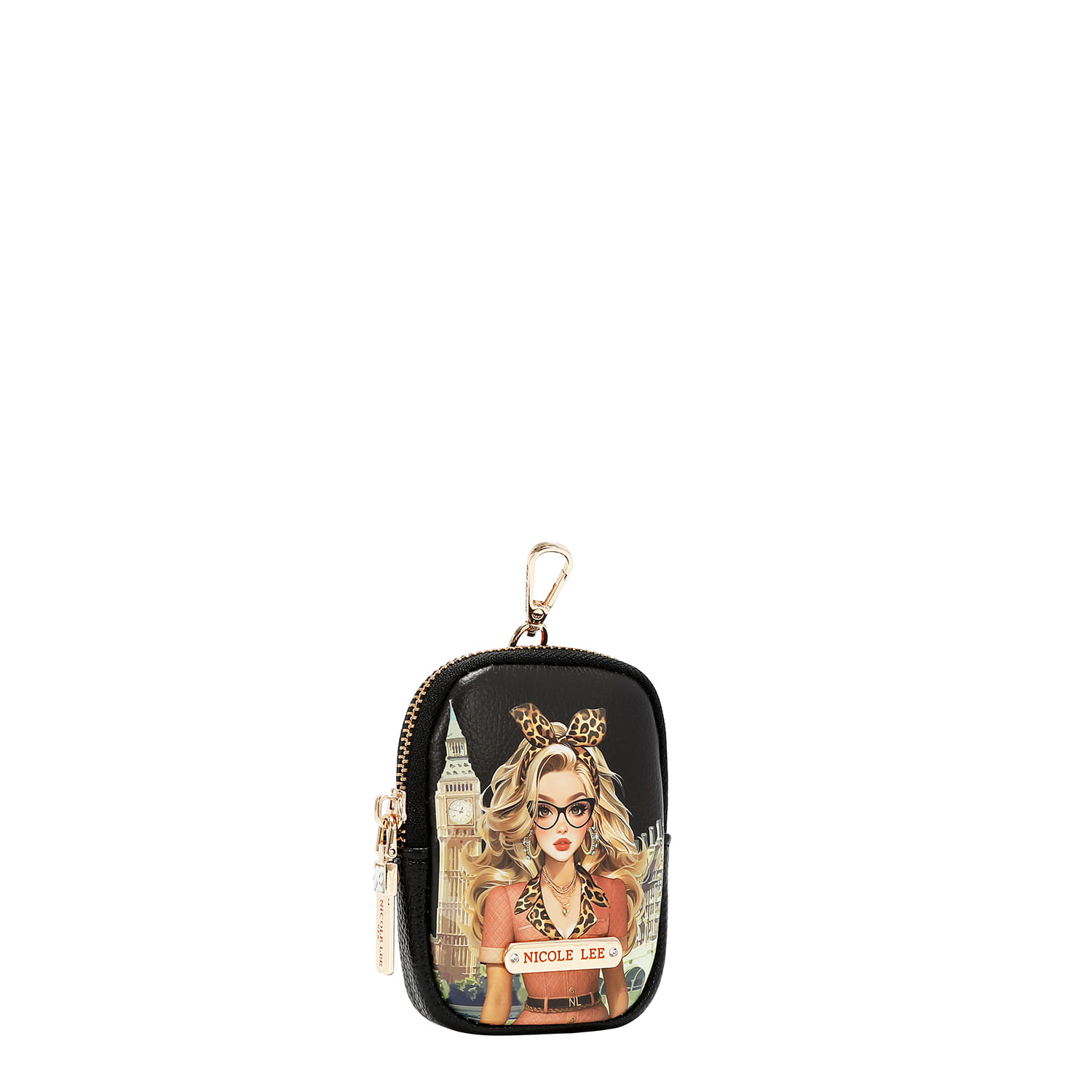 SET17773-LONDON EYE-BLACK-COIN PURSE- FRONT ANGLE